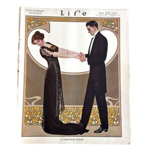Vintage Life Magazine  1911 HOLIDAY CHRISTMAS WOMEN FASHION COLES PHILLIPS ART